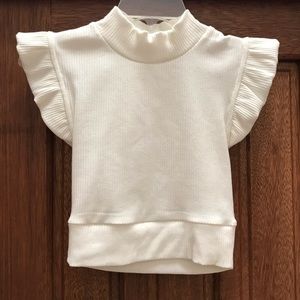 Cream white crop blouse